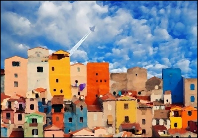 The Artists Quarter, close to the University's main spaceport facility.